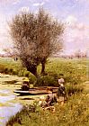Emile Claus Afternoon Along The River painting